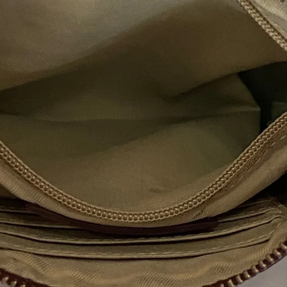 SOLD! EUC Lucky Brand Rayla Burgandy Brown Chevron  Leather Wristlet Clutch - Picture 6 of 14